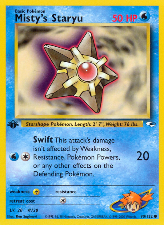 Misty's Staryu 090/132 from Pokemon TCG Gym Heroes