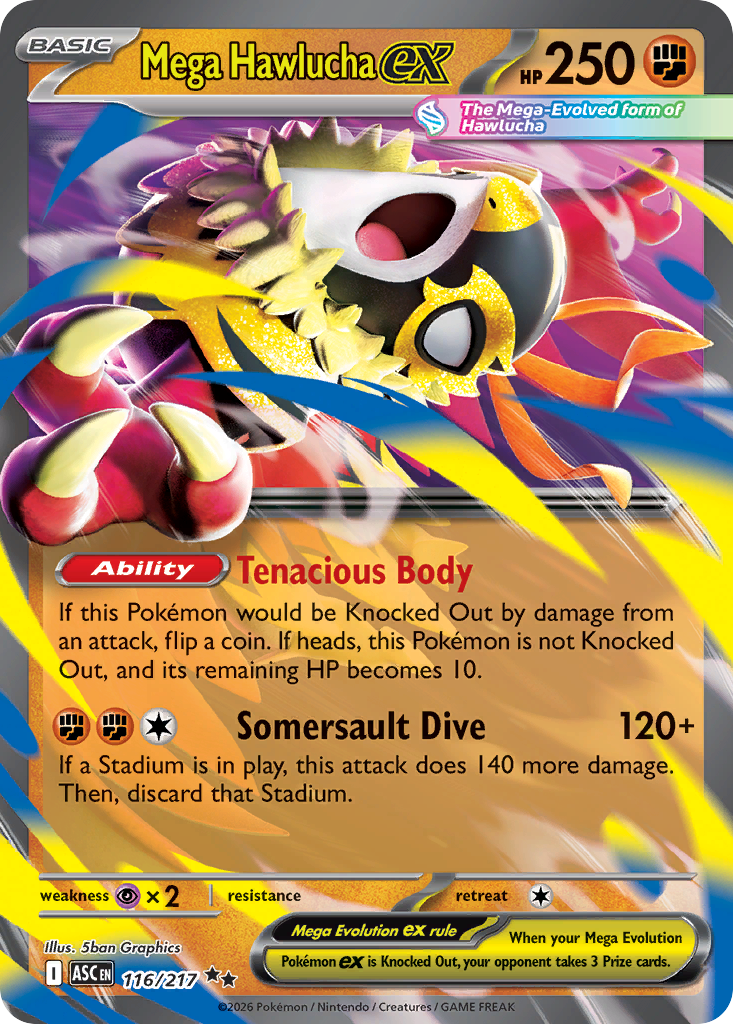 Mega Hawlucha ex 116/217 from Pokemon TCG Ascended Heroes