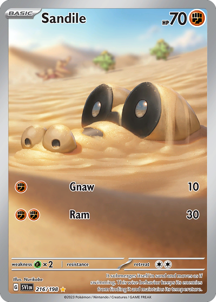 Sandile 216/198 from Pokemon TCG Scarlet & Violet