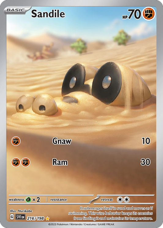 Sandile 216/198 from Pokemon TCG Scarlet & Violet