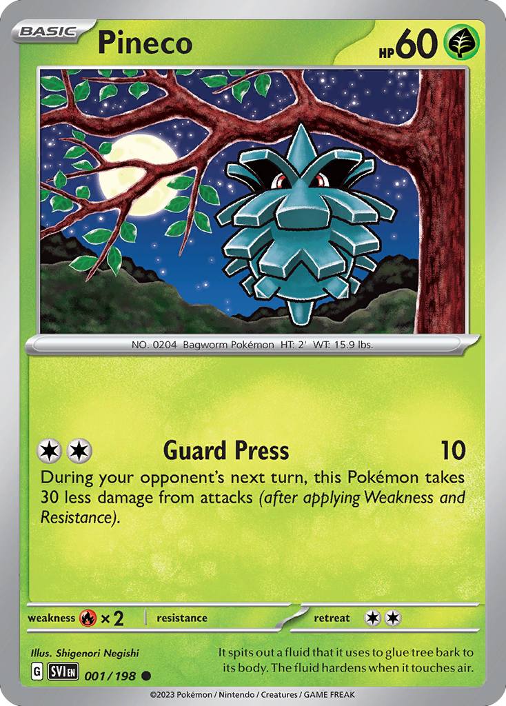 Pineco 001/198 from Pokemon TCG Scarlet & Violet
