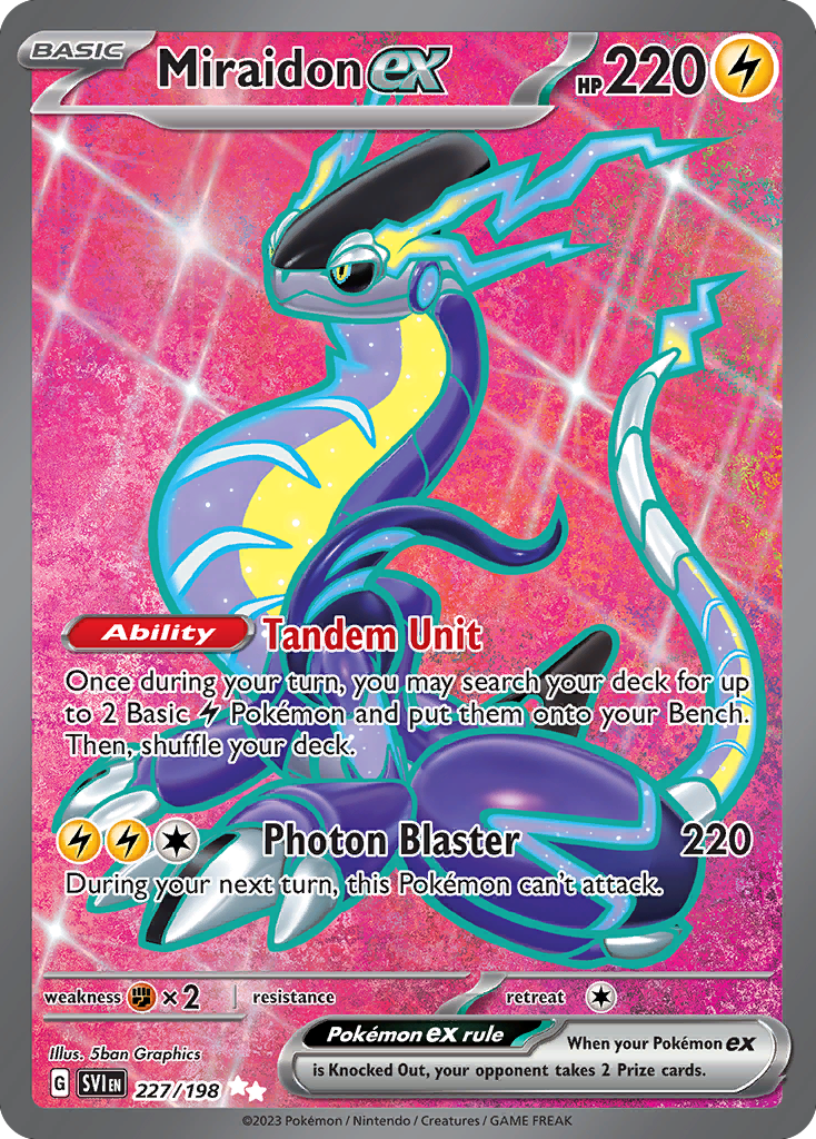 Miraidon ex 227/198 from Pokemon TCG Scarlet & Violet