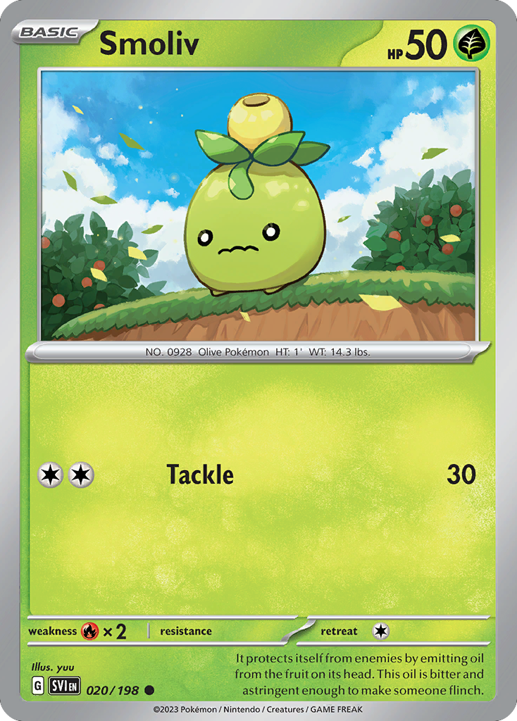 Smoliv 020/198 from Pokemon TCG Scarlet & Violet