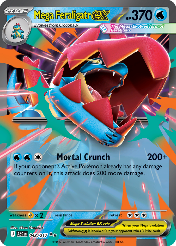 Mega Feraligatr ex 043/217 from Pokemon TCG Ascended Heroes