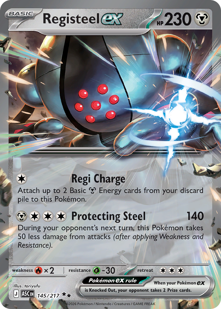 Registeel ex 145/217 from Pokemon TCG Ascended Heroes