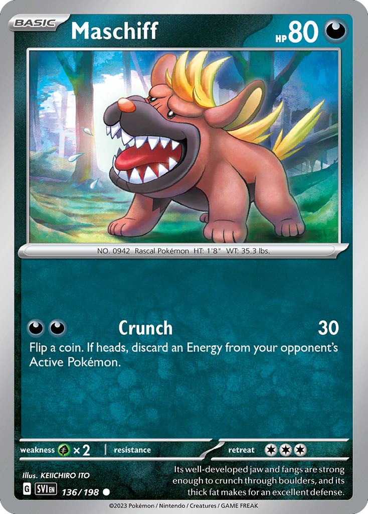 Maschiff 136/198 from Pokemon TCG Scarlet & Violet