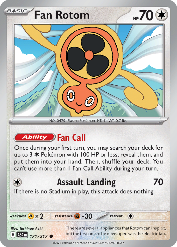 Fan Rotom 171/217 from Pokemon TCG Ascended Heroes