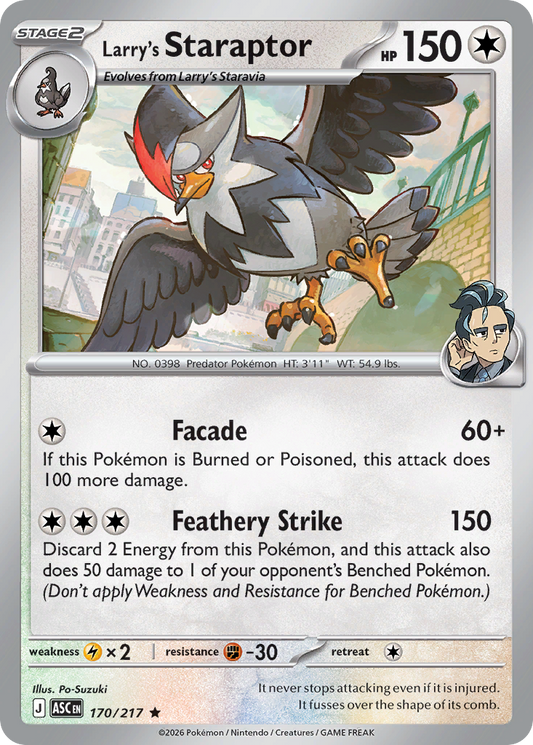 Larry's Staraptor 170/217 from Pokemon TCG Ascended Heroes