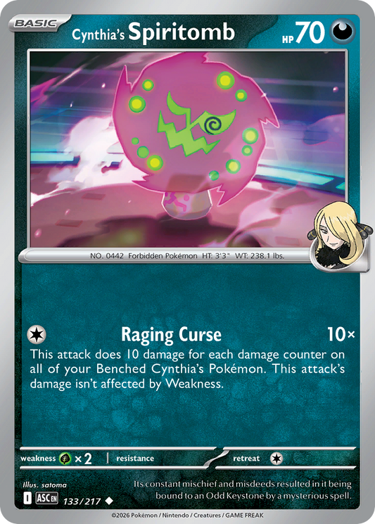 Cynthia's Spiritomb 133/217 from Pokemon TCG Ascended Heroes