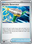 Electric Generator 170/198 from Pokemon TCG Scarlet & Violet