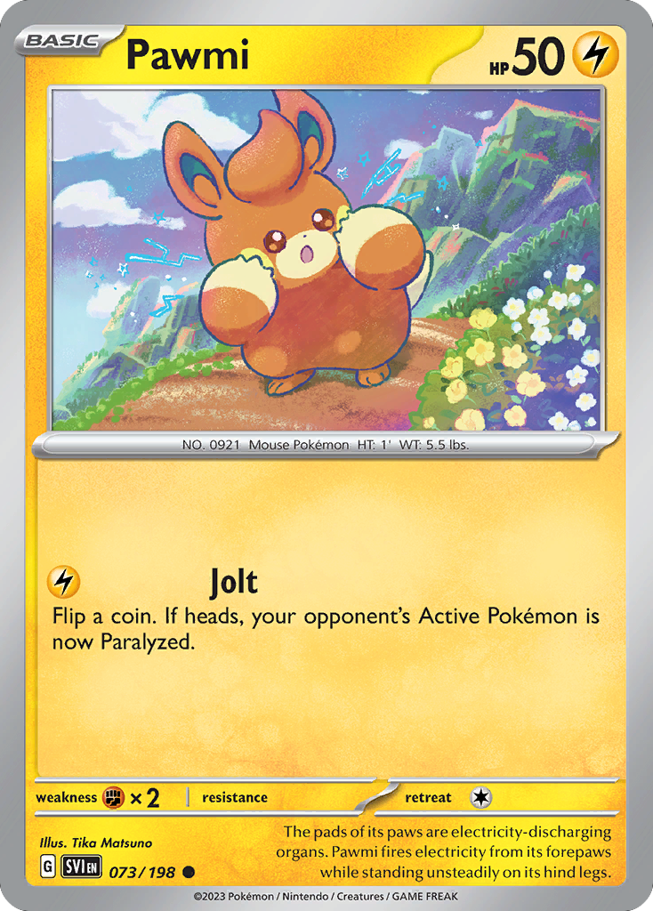 Pawmi 073/198 from Pokemon TCG Scarlet & Violet