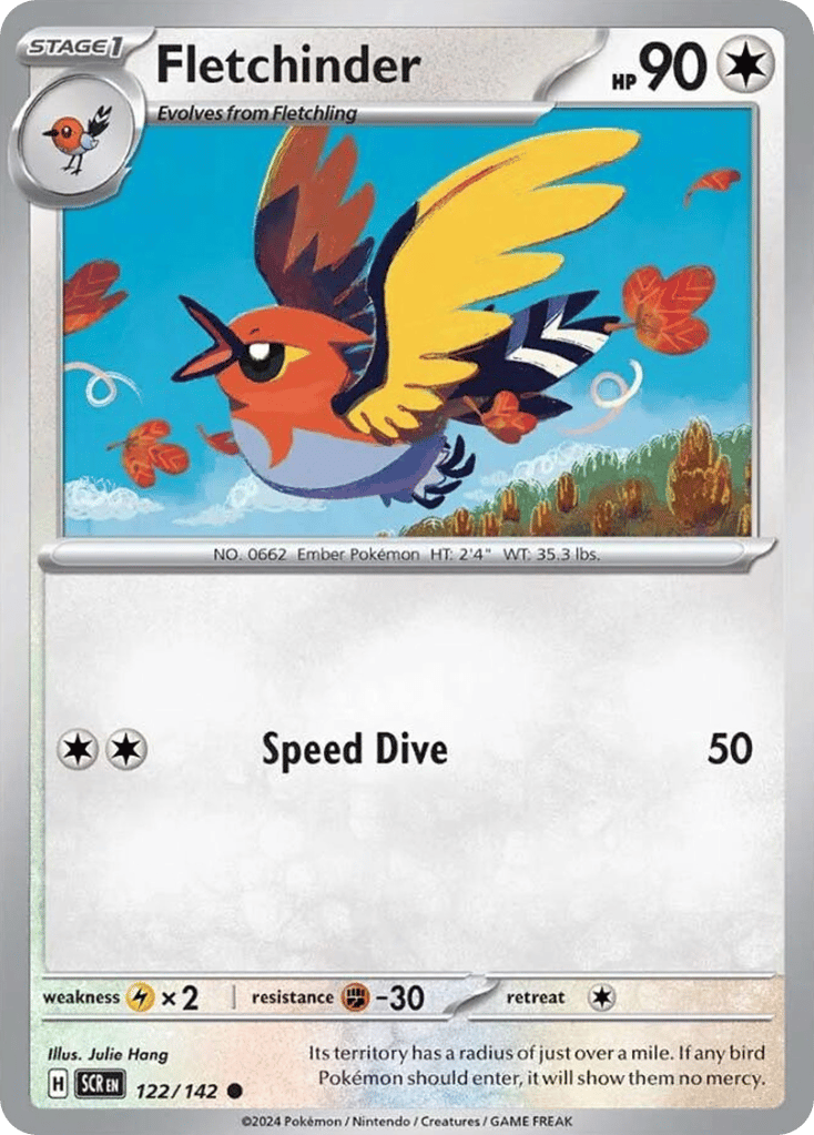 Fletchinder 122/142 from Pokemon TCG Stellar Crown