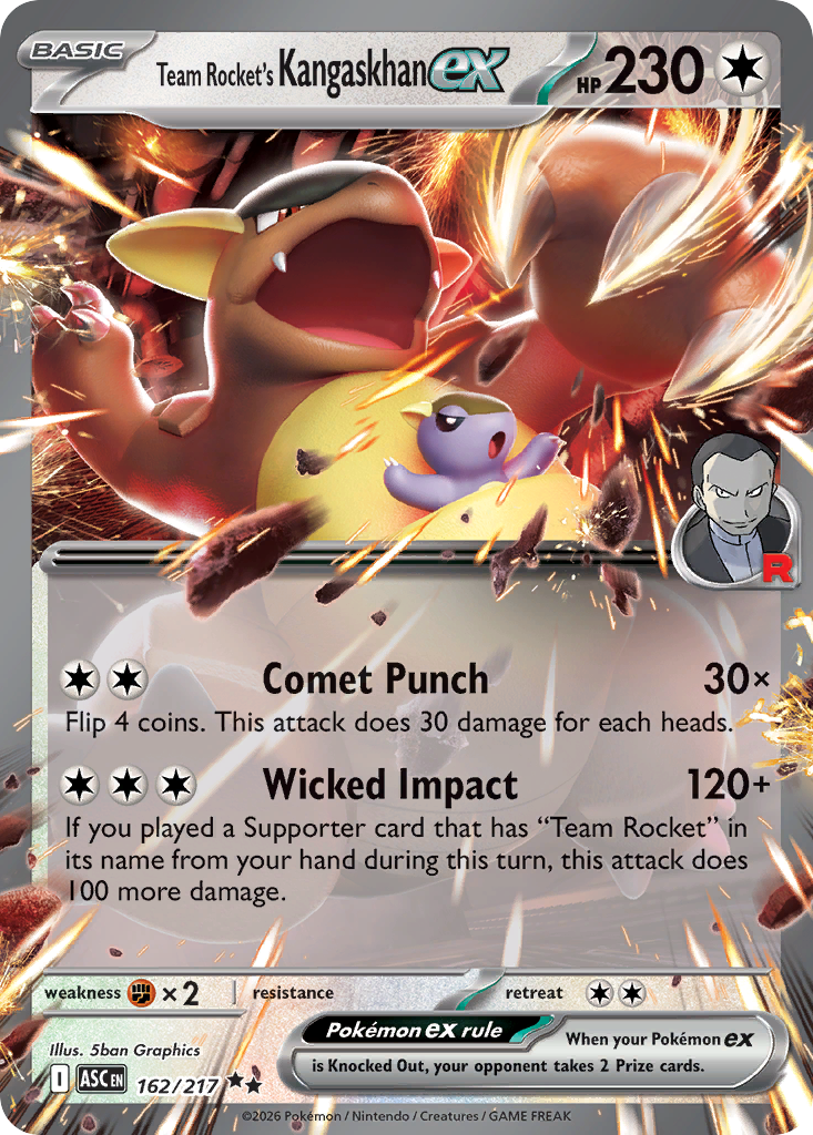 Team Rocket's Kangaskhan ex 162/217 from Pokemon TCG Ascended Heroes