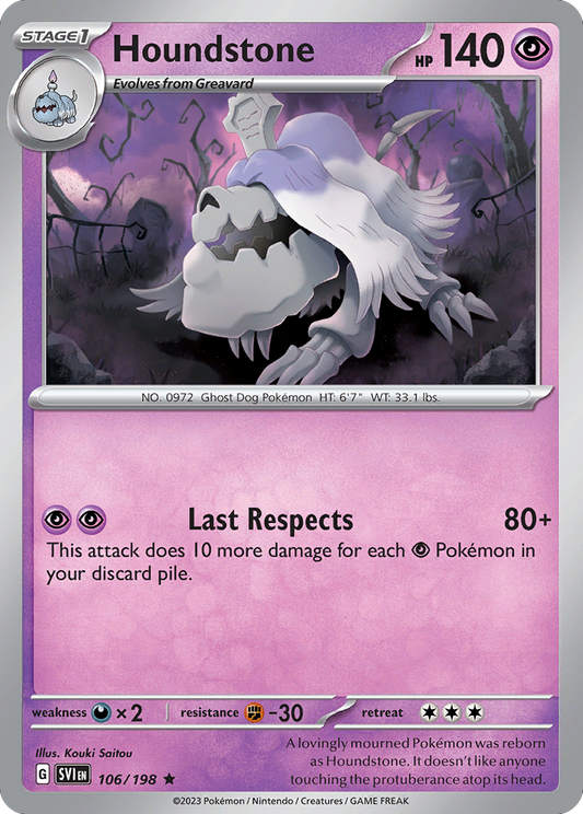 Houndstone 106/198 from Pokemon TCG Scarlet & Violet