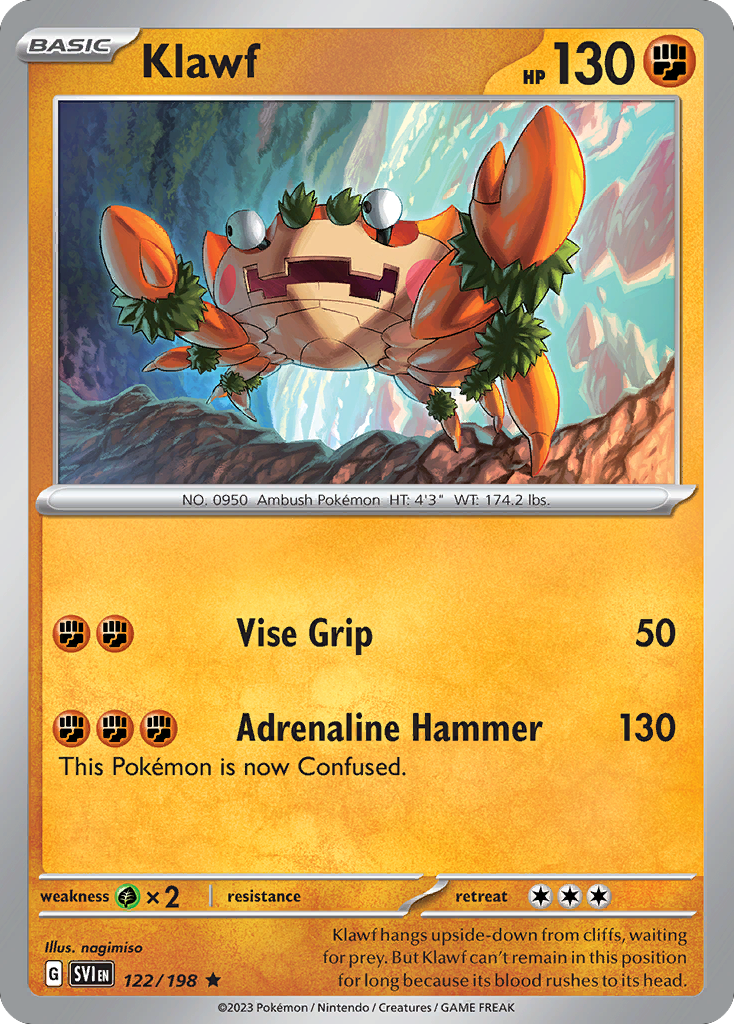 Klawf 122/198 from Pokemon TCG Scarlet & Violet