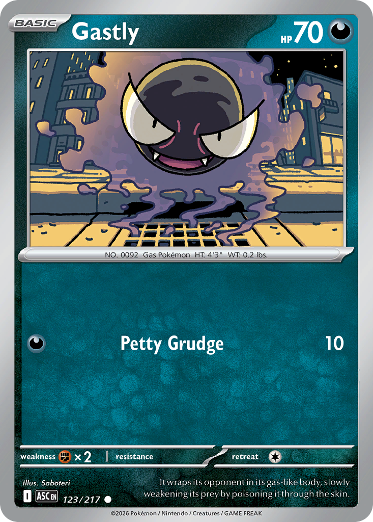 Gastly 123/217 from Pokemon TCG Ascended Heroes