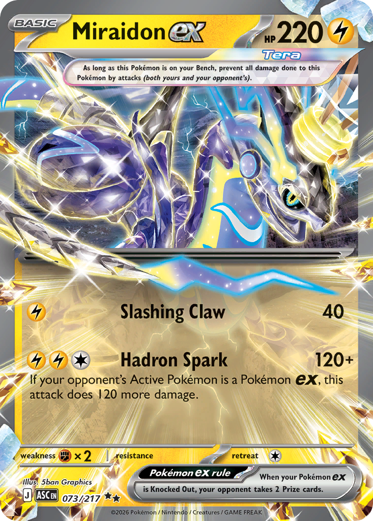 Miraidon ex 073/217 from Pokemon TCG Ascended Heroes