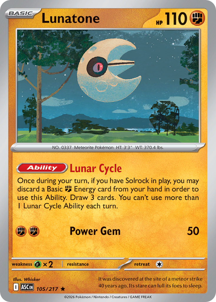 Lunatone 105/217 from Pokemon TCG Ascended Heroes