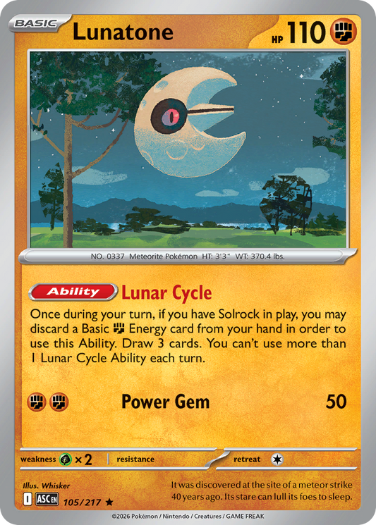 Lunatone 105/217 from Pokemon TCG Ascended Heroes