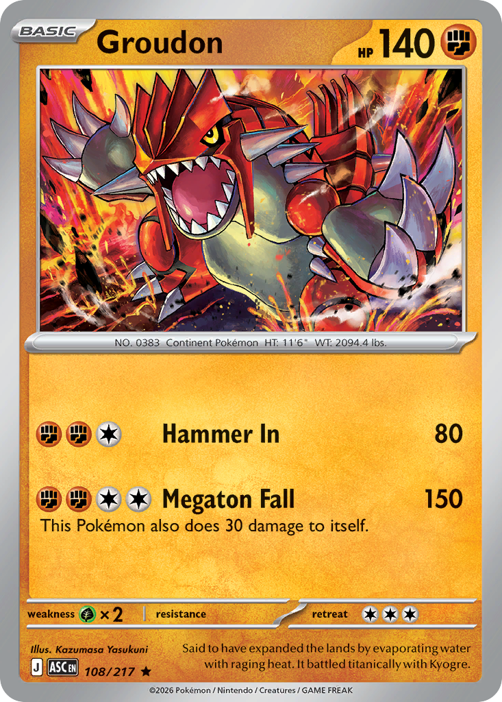 Groudon 108/217 from Pokemon TCG Ascended Heroes