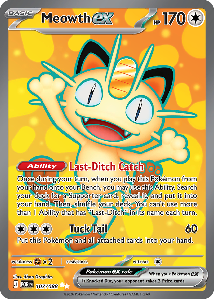 Meowth ex 107/088 from Pokemon TCG Perfect Order