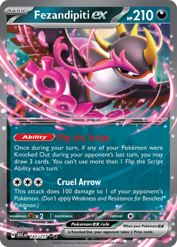 Fezandipiti ex 142/217 from Pokemon TCG Ascended Heroes