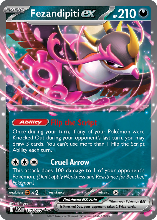 Fezandipiti ex 142/217 from Pokemon TCG Ascended Heroes