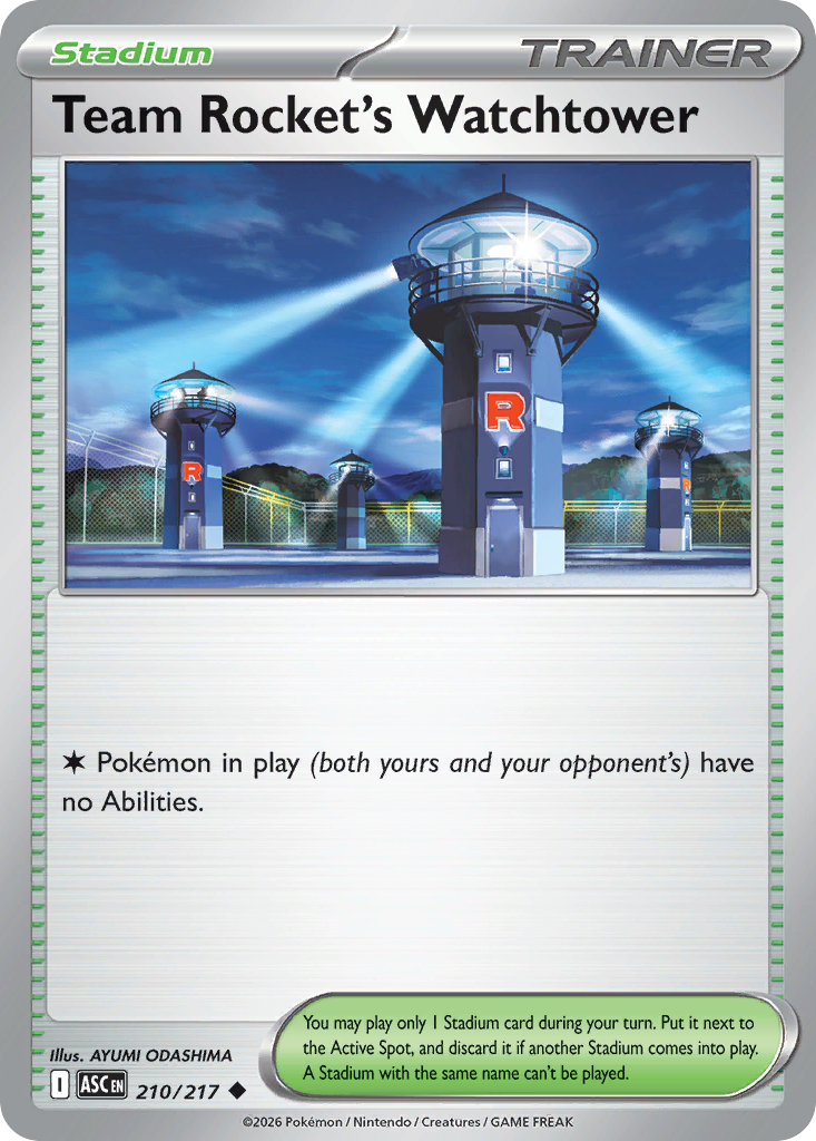 Team Rocket's Watchtower 210/217 from Pokemon TCG Ascended Heroes