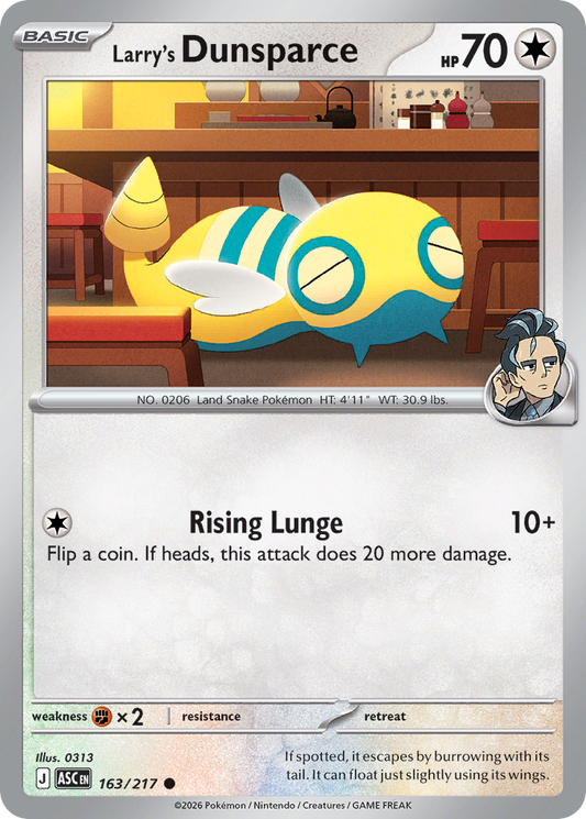 Larry's Dunsparce 163/217 from Pokemon TCG Ascended Heroes