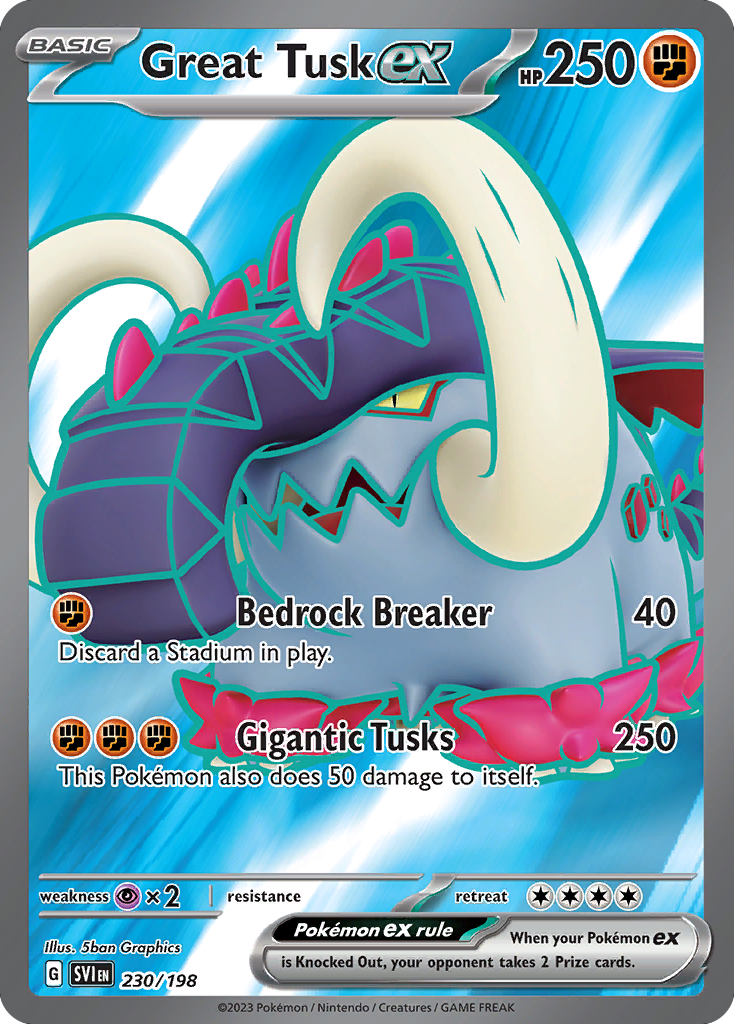 Great Tusk ex 230/198 from Pokemon TCG Scarlet & Violet