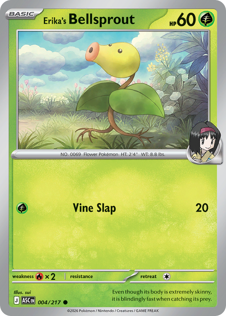Erika's Bellsprout 004/217 from Pokemon TCG Ascended Heroes