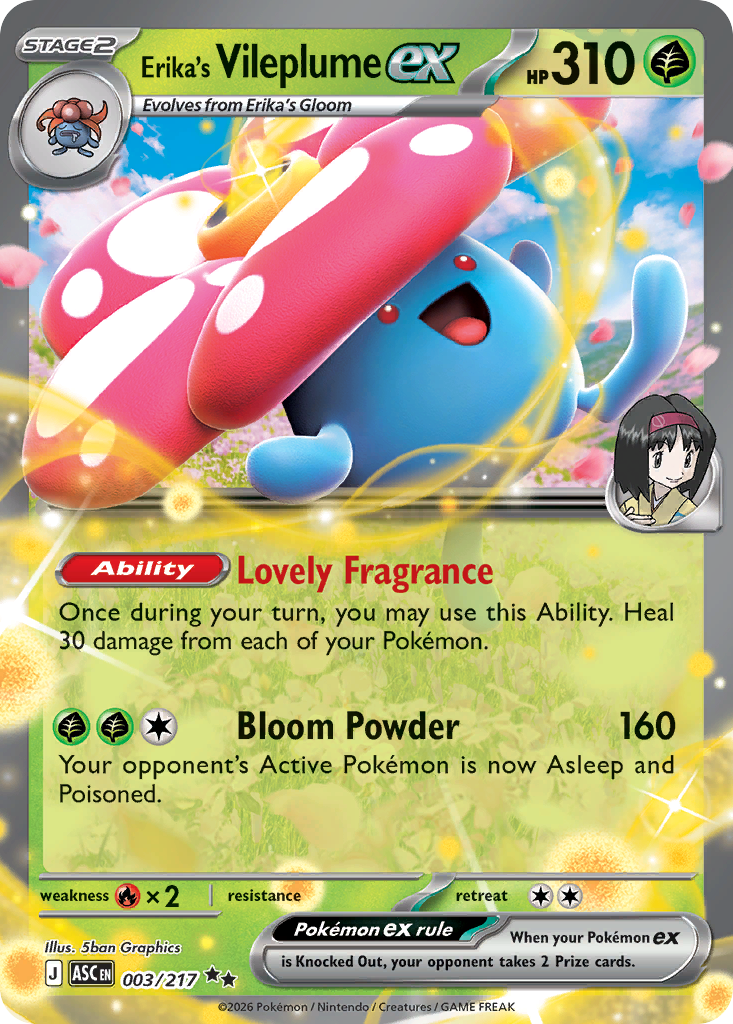 Erika's Vileplume ex 003/217 from Pokemon TCG Ascended Heroes