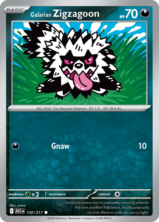 Galarian Zigzagoon 130/217 from Pokemon TCG Ascended Heroes