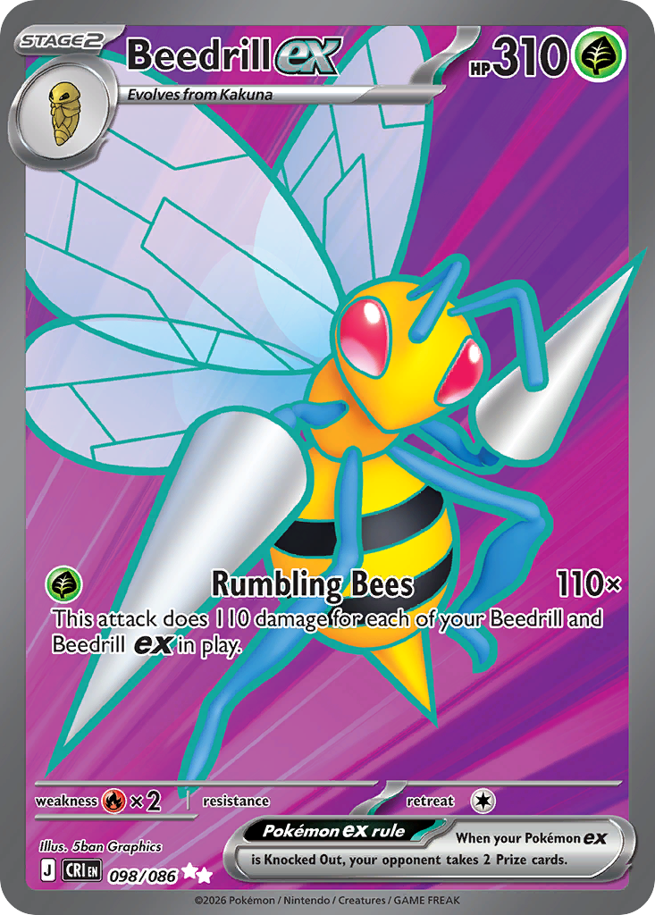 Beedrill ex 098/086 from Pokemon TCG Chaos Rising