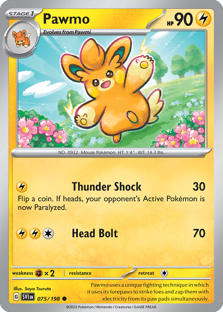 Pawmo 075/198 from Pokemon TCG Scarlet & Violet