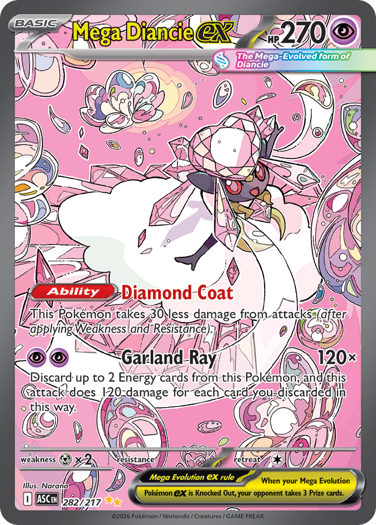 Mega Diancie ex 282/217 from Pokemon TCG Ascended Heroes