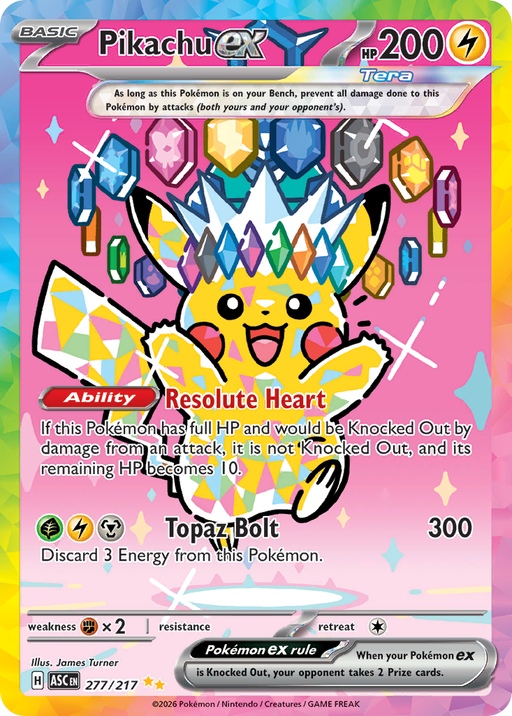 Pikachu ex 277/217 from Pokemon TCG Ascended Heroes