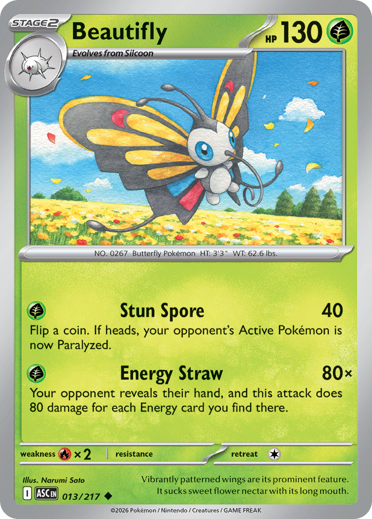 Beautifly 013/217 from Pokemon TCG Ascended Heroes