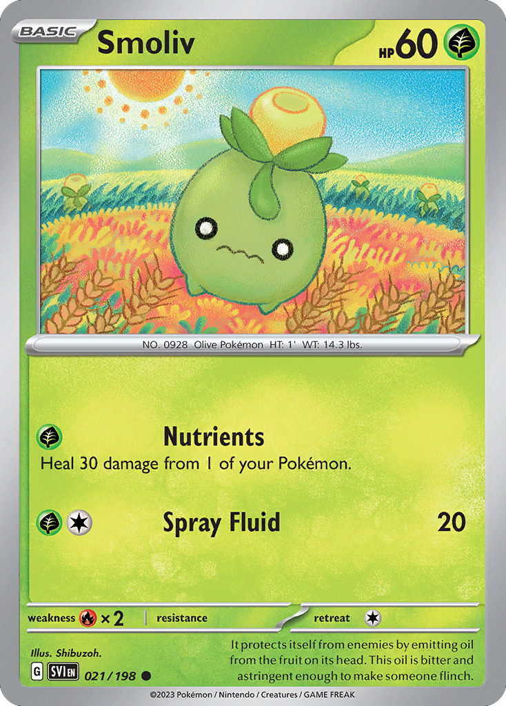 Smoliv 021/198 from Pokemon TCG Scarlet & Violet