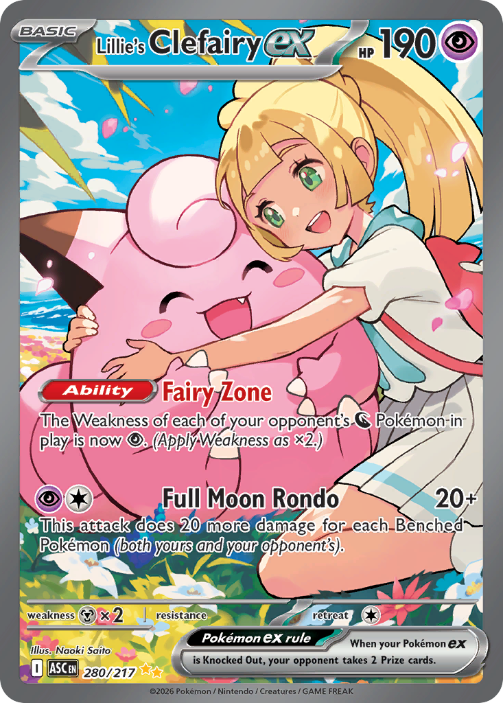 Lillie's Clefairy ex 280/217 from Pokemon TCG Ascended Heroes