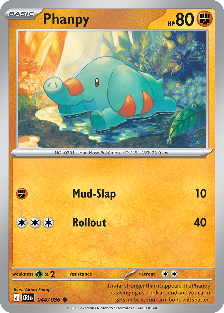 Phanpy 044/086 from Pokemon TCG Chaos Rising