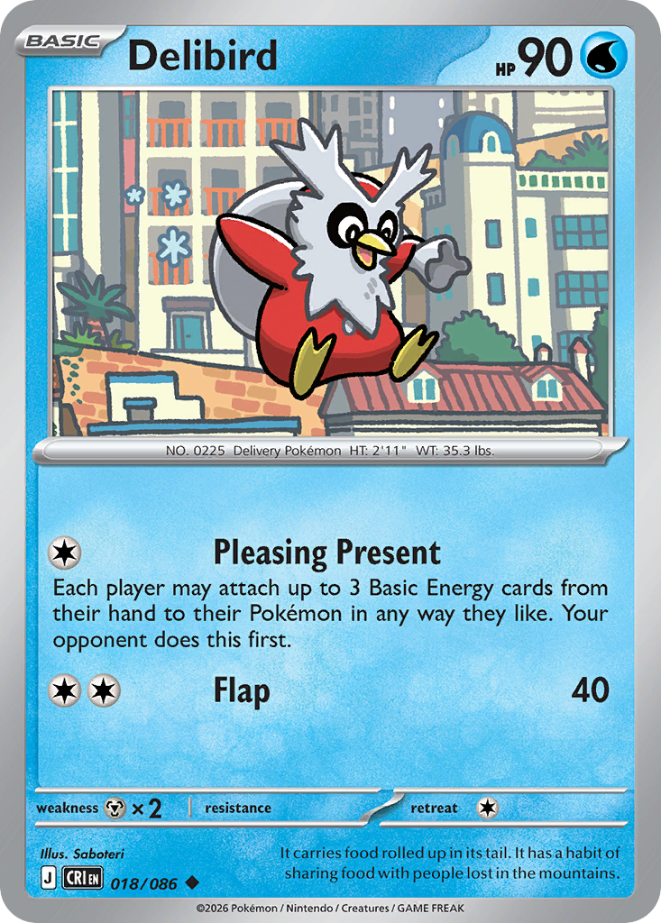 Delibird 018/086 from Pokemon TCG Chaos Rising