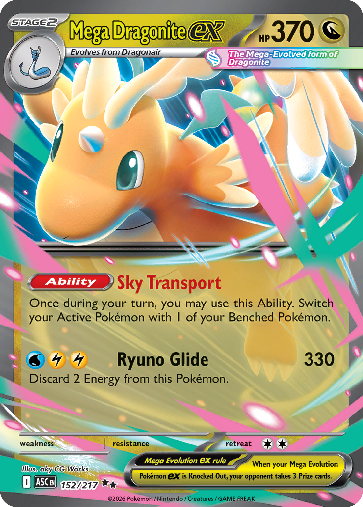 Mega Dragonite ex 152/217 from Pokemon TCG Ascended Heroes