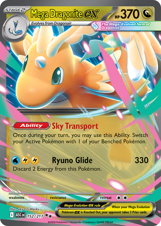 Mega Dragonite ex 152/217 from Pokemon TCG Ascended Heroes