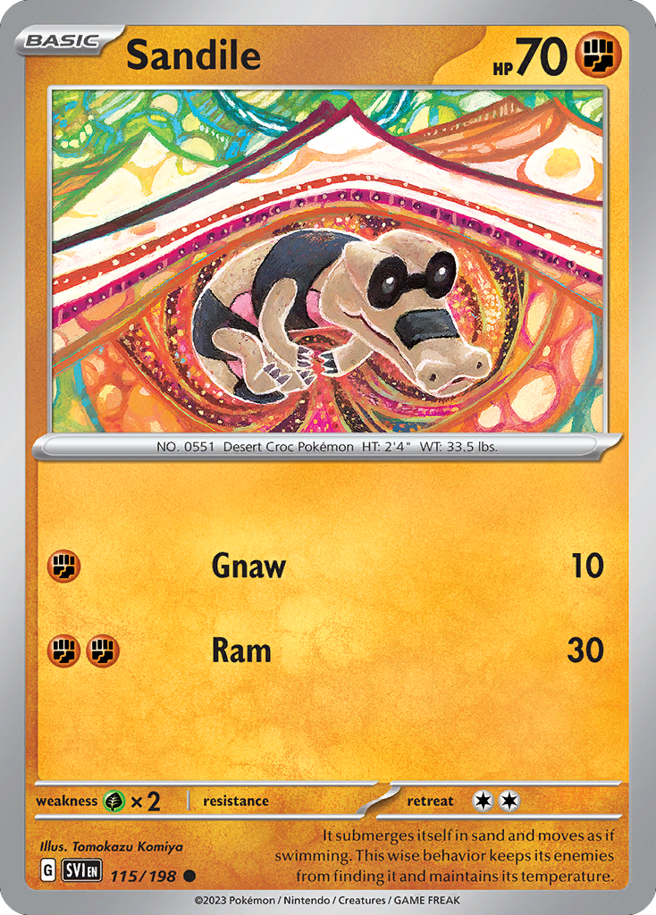 Sandile 115/198 from Pokemon TCG Scarlet & Violet
