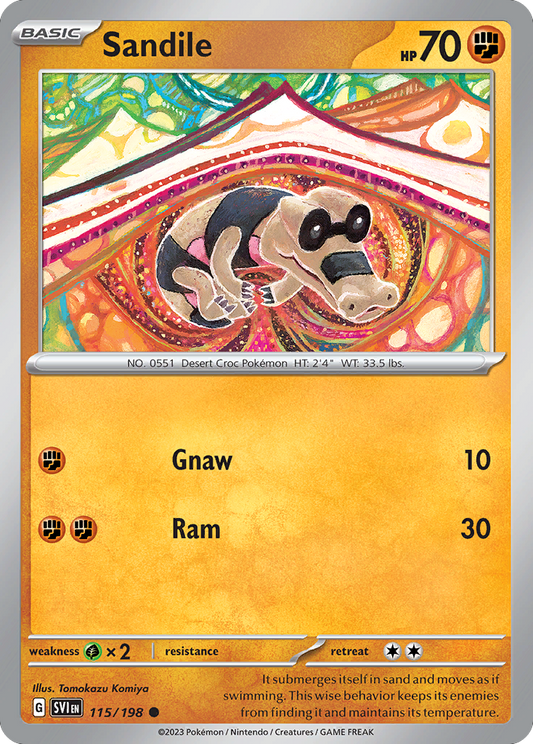 Sandile 115/198 from Pokemon TCG Scarlet & Violet