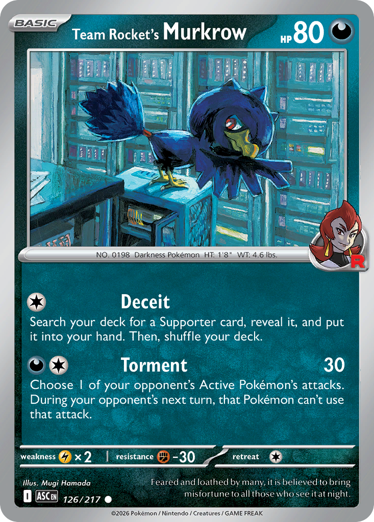 Team Rocket's Murkrow 126/217 from Pokemon TCG Ascended Heroes
