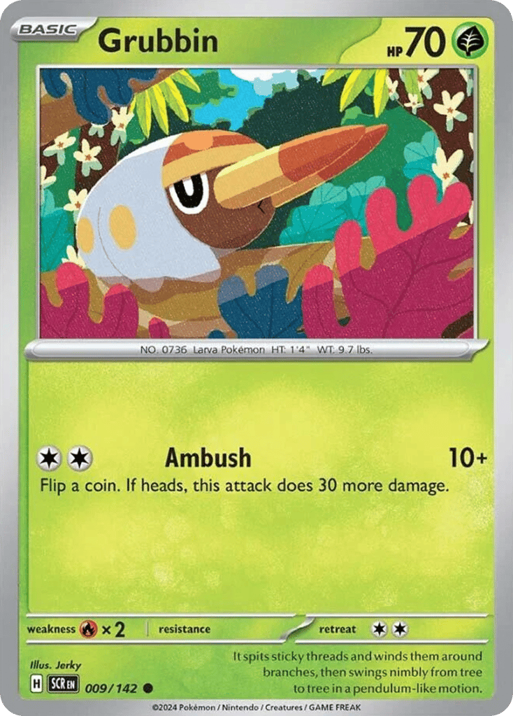 Grubbin 009/142 from Pokemon TCG Stellar Crown