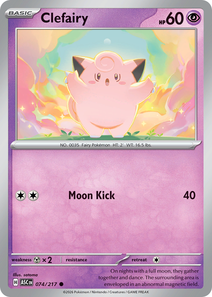 Clefairy 074/217 from Pokemon TCG Ascended Heroes