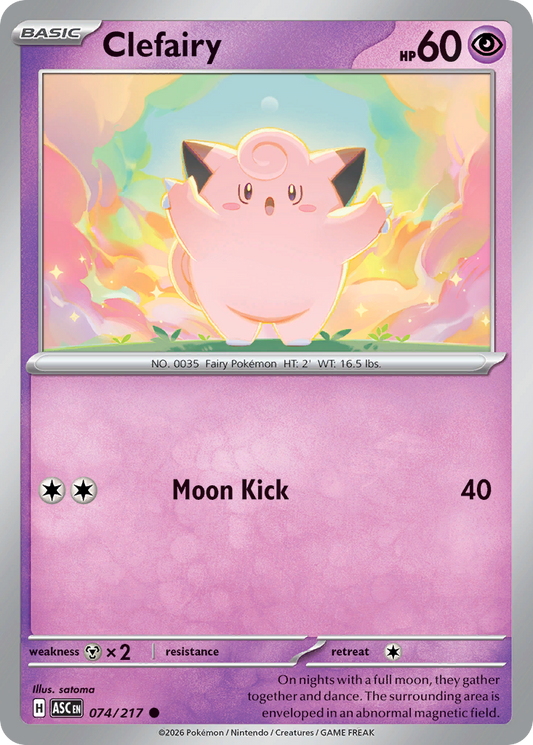 Clefairy 074/217 from Pokemon TCG Ascended Heroes